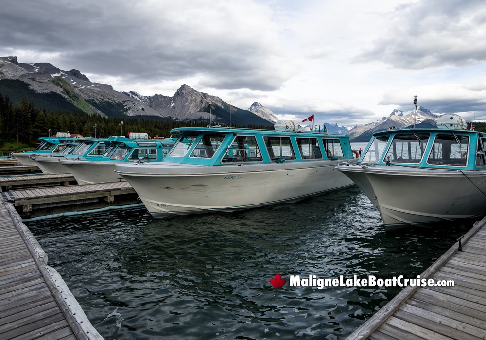 Visitors Exiting Maligne Lake Boat Cruise 