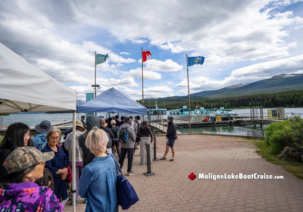Boarding the Maligne Lake Boat Cruise